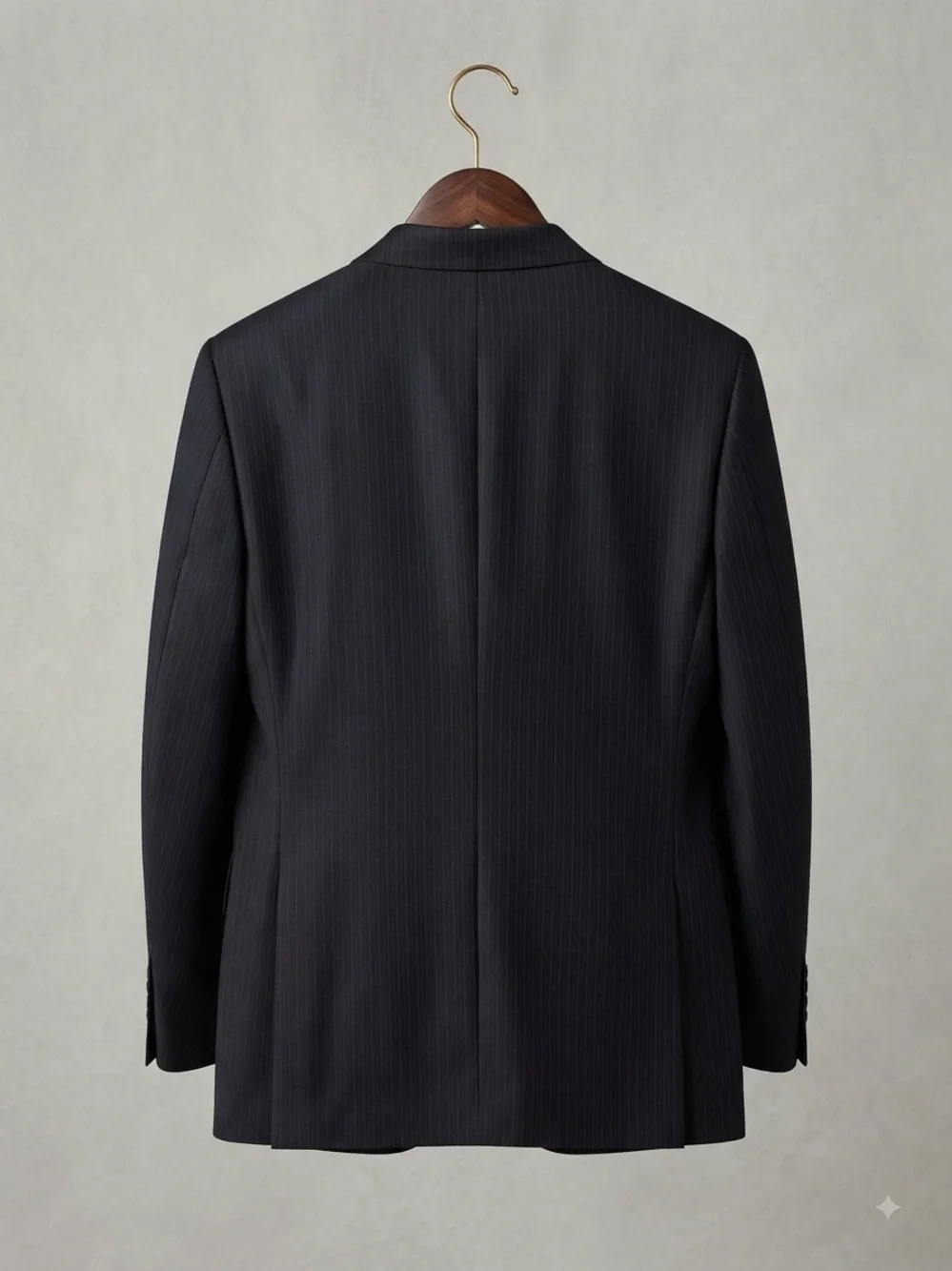 Burberry Black Pinstripe Wool Suit Jacket and Pants